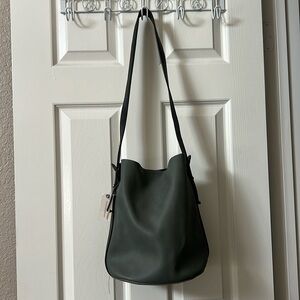 NWT! Anthropologie Bucket Bag with adjustable strap & detachable pouch, Sage